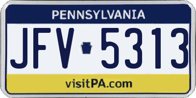 PA license plate JFV5313