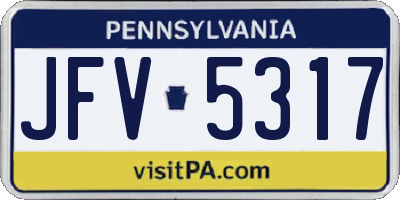 PA license plate JFV5317