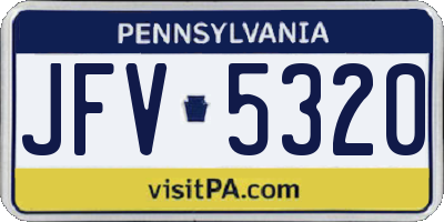PA license plate JFV5320