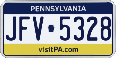 PA license plate JFV5328