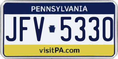 PA license plate JFV5330