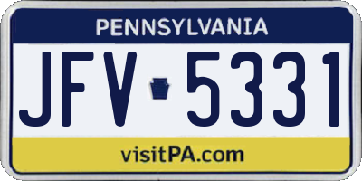 PA license plate JFV5331