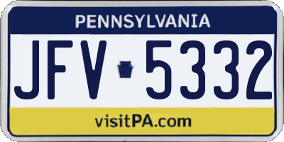 PA license plate JFV5332