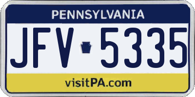 PA license plate JFV5335