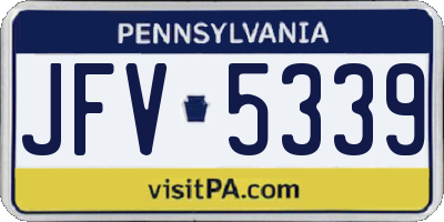 PA license plate JFV5339