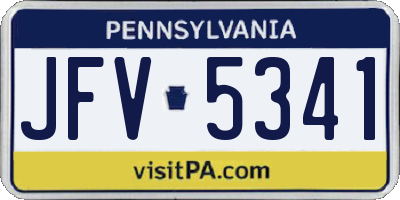 PA license plate JFV5341