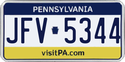 PA license plate JFV5344
