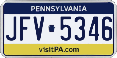 PA license plate JFV5346