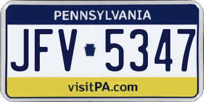 PA license plate JFV5347