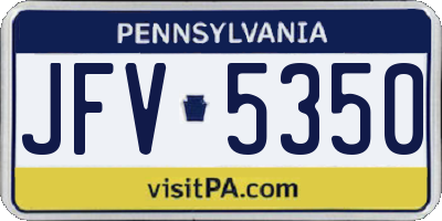 PA license plate JFV5350