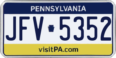 PA license plate JFV5352