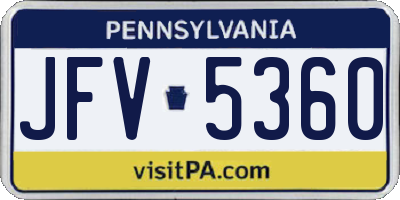 PA license plate JFV5360