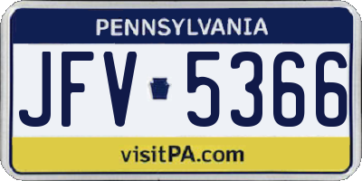 PA license plate JFV5366