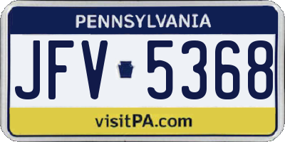 PA license plate JFV5368