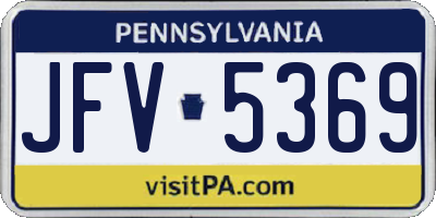 PA license plate JFV5369