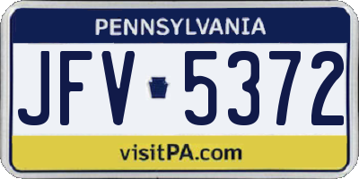 PA license plate JFV5372