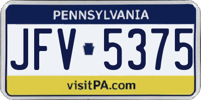 PA license plate JFV5375