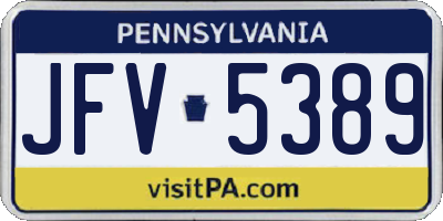 PA license plate JFV5389