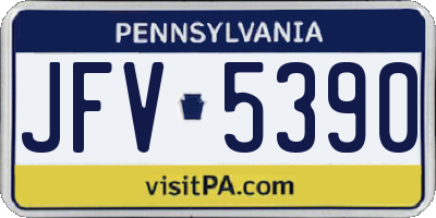 PA license plate JFV5390