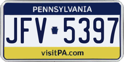 PA license plate JFV5397