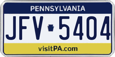 PA license plate JFV5404