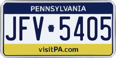 PA license plate JFV5405