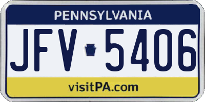 PA license plate JFV5406