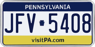 PA license plate JFV5408