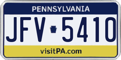 PA license plate JFV5410