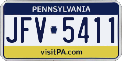 PA license plate JFV5411