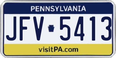 PA license plate JFV5413