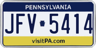 PA license plate JFV5414