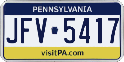 PA license plate JFV5417