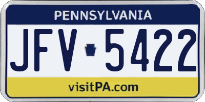 PA license plate JFV5422