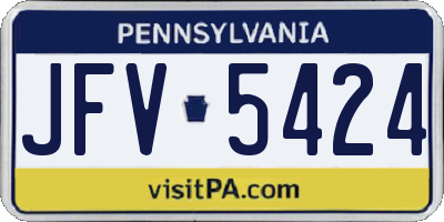 PA license plate JFV5424