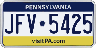 PA license plate JFV5425