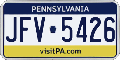 PA license plate JFV5426