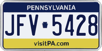 PA license plate JFV5428