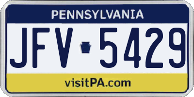 PA license plate JFV5429