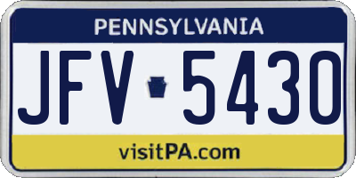 PA license plate JFV5430