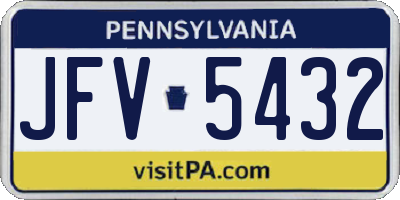 PA license plate JFV5432