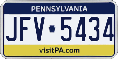 PA license plate JFV5434