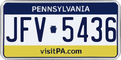PA license plate JFV5436