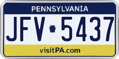 PA license plate JFV5437
