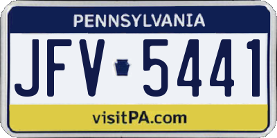 PA license plate JFV5441