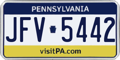 PA license plate JFV5442