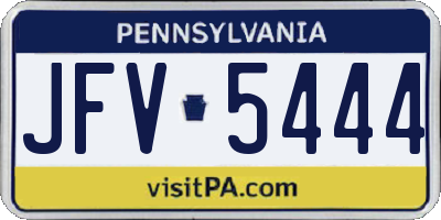 PA license plate JFV5444