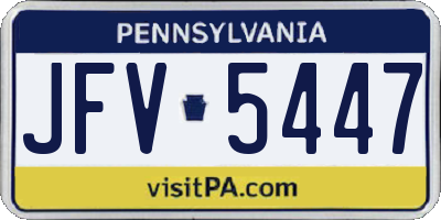 PA license plate JFV5447