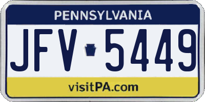 PA license plate JFV5449