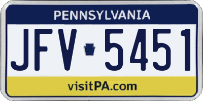 PA license plate JFV5451